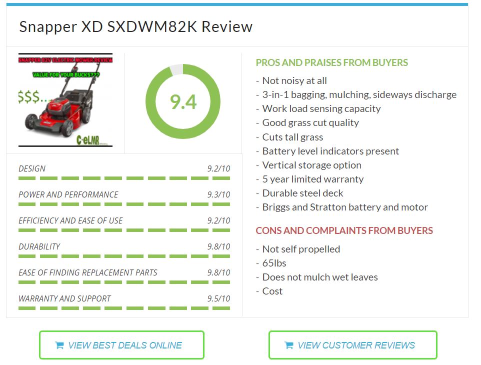 snapper XD 82V mower review-overview